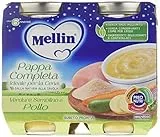 Mellin 132145 Pappa Completa Verdure Semolino e Pollo, 6 Confezioni da 400 Gr