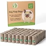 GREENER WALKER Cacca Sacchetti per bisogni dei Cani 1080 unità, Extra Spessi Forti e 100% Prova di perdite, biodegradabili étanches Sacchetti per Cani (Marrone)