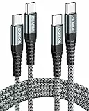 ZKAPOR Cavo USB C USB C [2Pezzi, 1M], Cavo USB Type-C 60W Ricarica Rapida Type-C a USB-C Compatible con iPhone 15/15 Pro Max, Samsung Galaxy S23 /S22, Pad Pro, Air, Huawei P40 /Mate 60, Pixel -Grigio