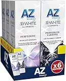Az Ricerca Dentifricio 3D White Perfezione Carbone, Con Azione Sbiancante Denti Professionale, Maxi Formato Da 3 + 3 Confezioni X 50Ml