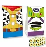 YNOUU 24 pezzi giocattoli ispirati alla storia di compleanno forniture per feste di compleanno bomboniera sacchetti regalo, inclusi Woody e Buzz Lightyear 2 modelli per decorazioni per feste di