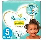 Pampers Pannolini per bambini, misura 5 (11-16 kg), protezione premium, per bambini, confezione singola, per il massimo comfort e protezione per pelli sensibili