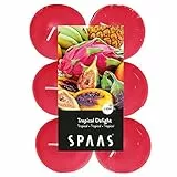 Spaas 12 maxi lumini profumati, Cera di paraffina, tazza in alluminio, Rosso vero., D 58 mm x H 24 mm