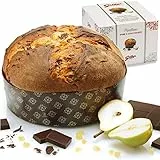 GILBER, Panettone Pere e Cioccolato, con Pera Candita, Basso senza Glassa, 1kg, Made in Italy, Confezione Regalo Astuccio in Cartone, panettoni artigianali Torino