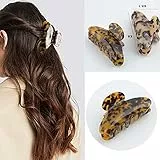 2 pezzi pinze per capelli,fermaglio per capelli mollettoni capelli donna leopardato accessori per capelli Clip per banana mollettone per capelli per chignon ricci e spessi e tutti i tipi di capelli