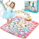 Purpledi Tappetino da Ballo per Bambini, Tappetini da Ballo Bambina Giocattolo Tappeto Musicale da Ballo per 3-112 Anni Bambini，Giocattoli Danza Pad con 5 modalità e Antiscivolo Materiale