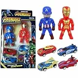 BSNRDX Cartoon Auto giocattolo, Auto da Collezione Bomboniere per Bambini e Collezionisti a tema eroico Decorazioni per la casa di Cars Pullback Decorazioni per le feste（consegna casuale）
