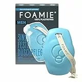 Foamie Gel doccia solido e shampoo per uomo con menta acquatica e limone, 3 in 1 doccia solida e detergente per il viso, fragranza rinfrescante per la doccia solida per pelle e capelli, 90 g