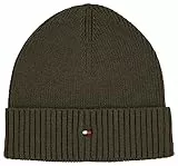 Tommy Hilfiger Berretto Essential Flag Cappello Lavorato a Maglia, Army Green, Taglia Unica Uomo