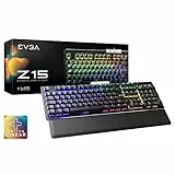 EVGA 821-W1-15UK-K2, Tastiera da gioco Z15 Rgb, LED retroilluminato Rgb, interruttori meccanici Kailh Speed Sliver (lineare)