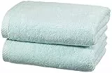 Amazon Basics - Set di asciugamani ad asciugatura rapida, 2 pezzi, 2 asciugamani - Blu Ghiaccio