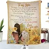 ZQYMM Coperta in Flanella con Lettera Stampata, Coperta in Pile A Mia Sorella, Coperta Personalizzata Biancheria da Letto Copriletto Regalo per Compleanno Natale Ringraziamento Laurea,D,150x200cm