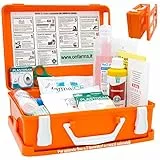 FARMA1 Cassetta pronto soccorso COMPLETA DI CARTELLO PRIMO SOCCORSO conforme DM 388 allegato 2 per aziende fino a 2 lavoratori e mezzi aziendali