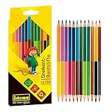Idena 12 Matite Colorate con 24 Colori per Dipingere, Disegnare, Scrivere e Colorare, Matite Colorate a Forma Triangolare Ergonomica per l'Asilo, La Scuola e il Tempo Libero