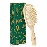 LORSEX Spazzola per capelli con setole di bambù, spazzola districante per capelli spessi e ricci di donne uomini e bambini, riduce la rottura dei capelli e l'effetto crespo