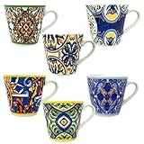 NAMAI Set 6 Tazzine Caffe Particolari - Porcellana - Adatto Alla Lavastoviglie e Microonde - 6cm x 6cm - Tazzine Caffe Moderne - Idea Regalo - Tazzine Caffe Colorate (MIX)