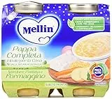Mellin Pappa Completa Pastina Verdure e Formaggino, 6 Confezioni da 2x200 gr