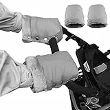 Gobesty Guanti per carrozzina, scaldamani per carrozzina, guanti da passeggino impermeabili e antivento antigelo, scaldamani per passeggino, scaldamani per passeggino, guanti foderati in peluche per