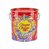 Chupa Chups Lecca Lecca Latta, Confezione da 150 Lollipop Monopezzo, Lollipop Gusti Assortiti, Fragola, Panna-Fragola, Vaniglia, Cola, Lampone, Ciliegia, Arancia, Ottimo come Idea Regalo