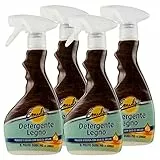 4x Emulsio Detergente Legno Spray Pulente e Lucidante con Olio d'Argan per Mobili in Legno- 4 Flaconi da 375ml ognuno
