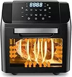 Nictemaw Friggitrice ad Aria 12L, Friggitrice ad Aria Senza Olio 1500W con 10 Programmi, per Frittura, Cottura al Forno, Disidratazione, Scongelamento, 5 Accessori Inclusi