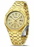 LN LENQIN Orologi Uomo Orologi da Uomo in Acciaio Inossidabile Orologi da Polso Al Quarzo Analogici Impermeabili da Uomo Con Data Orologi Luminosi da Lavoro Casual Alla Moda