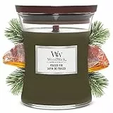 Woodwick Hourglass Candela Profumata Media con Stoppino Scoppiettante, Fino A 60 Ore, Verde (Abete di Frasier), Medio, 9.9 x 9.9 x 11.4 cm, 275 gr