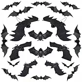 Forhome 20 Pezzi Halloween Pipistrello, Appendere Pipistrelli, 3D Pipistrello Adesivi, Giocattolo di Gomma Pipistrello,Pipistrelli Spaventosi, Decorazione Festa di Halloween Horror Decor