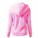 vokkrv Felpa Pile Donna con Cappuccio e Zip Allentato Comfort Morbido Giacca in Pile Tinta Unita Pullover a Manica Lunga Calda Invernale Felpa Ragazza Felpa Pelosa con Tasca Autunno Inverno