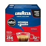 Lavazza, A Modo Mio Crema e Gusto Classico, 256 Capsule Caffè, per un Espresso con Note di Cioccolato e Frutta Secca, Arabica e Robusta, Intensità 12/13, Tostatura Media, 16 Confezioni da 16 pezzi