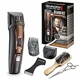 Remington, rasoio elettrico per barba da uomo, lame autoaffilanti in titanio, rifinitore incluso, pettine per taglio barba lunga/corta/corta, kit da barba MB4048, Sable