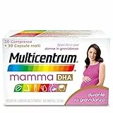 Multicentrum Mamma DHA, Integratore Alimentare Multivitaminico, Fonte di Vitamine per le Donne in Gravidanza, 30 Compresse + 30 capsule molli