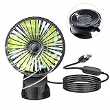 Ventilatore auto USB con ventosa, Ymenow 1pezzo 5V 1A Ventilatori veicolo portatili ventola elettrica raffreddamento automatico ventola scrivania con 3 velocità per cruscotto per auto finestra casa