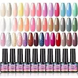 PEACECOLOR Set Smalto in Gel per Unghie 40 Colori Smalti Semipermanenti Gel Nail Art 7ml Soak off Smalti in Unghie Gel Colore per Manicure Pedicure