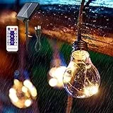 luci da esterno giardino,Ricarica solare USB catena luminosa esterno,8 modalità luci solari per giardino,20 sfere di cristallo LED luci decorative esterno,lucine led decorative per giardino,Natale