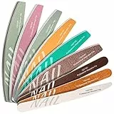CGBE 9 Pezzi Lime Unghie Professionali Doppia Faccia, Lime Lavabile per Unghie in Gel e Unghie Acriliche, Unghie Naturali, Mezza Luna Strumenti per la Cura Degli Unghi, per Uso Domestico e Salone