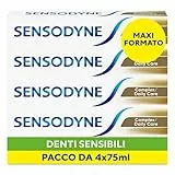 Sensodyne Dentifricio Complex, Denti sensibili, Aiuta a controllare la formazione della placca per Denti Forti & Gengive Sane, Uso Quotidiano, Pacco da 4x75ml​