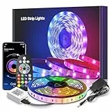 Mexllex Striscia LED 6 Metri, LED Strisce RGB Colorati con Telecomando, App Controllato, Cambia Colore con la Musica, Luci Colorate per Casa, Decorazioni, Cucina, Bar, Festa