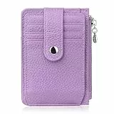 LUROON Porta Carte di Credito Uomo e Donna Vera Pelle Sottile Elegante Blocco RFID Mini Porta Tessere Portafoglio con Confezione Regalo & 11 Slot per Schede, 1 Finestra per Foto, 1 Tasca per Monete