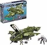 MEGA Halo - Velivolo Pelican, astronave dotata di ali e altre parti snodate, il set di costruzione include inoltre 3 micro personaggi, Giocattolo per Bambini 8+ Anni, GNB28