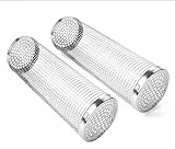 auvstar Griglia per Barbecue Cestino,Rotante Cestello Barbecue in Acciaio Inox 2 Pezzi,Cestino per Barbecue con Forchetta,Adatto per BBQ Verdure Pesce Barbecue da Campeggio All'aperto (1)
