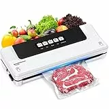 Macchina Sottovuoto per Alimenti Bonsenkitchen, Sigillatore sottovuoto per alimenti freschi sia secchi che umidi, bianco VS2000
