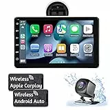 2023 Wireless Apple Carplay&Android Auto, 7In HD IPS Touchscreen Autoradio Portatile, Autoradio con Mirrorlink, Bluetooth, Telecamera di Backup, AUX/USB/TF, Per Auto Camion SUV Pickup Camper Furgoni