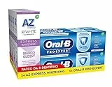 AZ Dentifricio 3DWhite Illuminate Express Sbiancante + Oral-B Pro Expert 24 Ore di Protezione, Maxi Multipacco, Confezione da 8 Dentifrici (4x50ml + 4x75ml), Menta