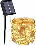 flintronic Catena Luminosa Solare, 10M 100LED Catena Luminosa Esterno Solare, 8 Modalità Luci Solari Esterno, Luci Esterno Solare, Impermeabili Luci Natale Decorative per Giardino Matrimonio Balcone