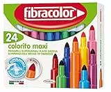 FIBRACOLOR Pennarelli Colorito Maxi confezione 24 colori, punta grossa, superlavabili