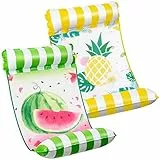 Set Amaca Piscina - 2 Pacchi Gonfiabili per Piscina per Adulti Gonfiabile Acqua 4 in 1 Amaca di Acqua Materassino Amaca Gonfiabile Piscina per Sulla Spiaggia Festa (Ananas & Anguria)