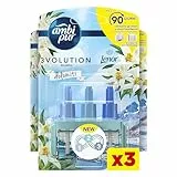 Ambi Pur 3Volution Profumatore per Ambienti, 4 Ricariche per Diffurore Elettrico, Fragranza Lenor Risveglio Primaverile, tecnologia Elimina Odori, Fino a 90 Giorni di Profumo per Ricarica
