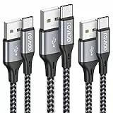 RAVIAD Cavo USB Type-C [3Pezzi, 0.3m 1m 2m] Cavo USB C Ricarica Rapida Nylon Intrecciato Cavo Type C per Samsung Galaxy S21/S10/ S9/A30/A40/A50/A70, Mi 11t, Redmi Note, Huawei P30, OnePlus, Realme