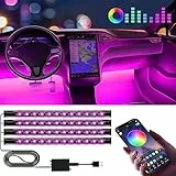 Winzwon Led Auto Interni con APP, Accessori Auto, Regalo Festa della Mamma, Uomo, Donna, Compleanno, Strisce Led Auto con Porta USB Controllo APP